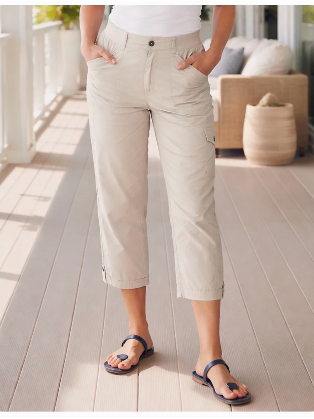 DASH Petite Jessica Stretch Poplin Crop Pants - Sandstone